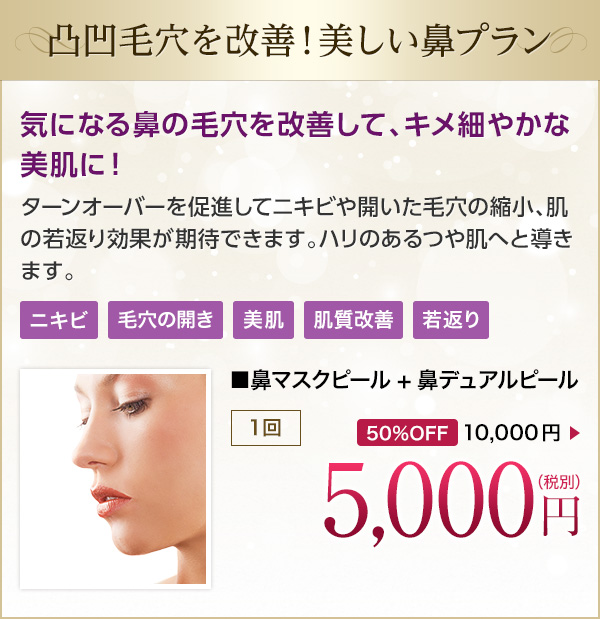 凸凹毛穴を改善!美しい鼻プラン